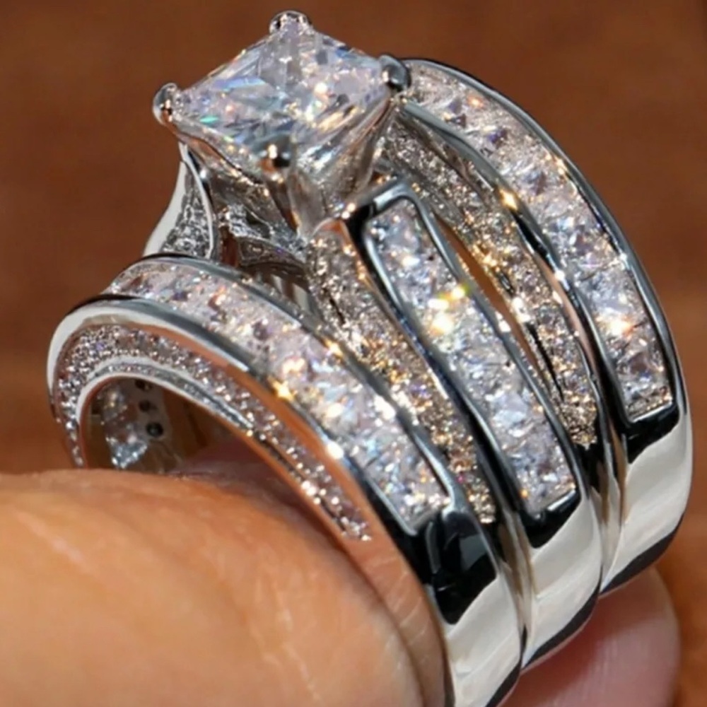 WEDDING RING BRIDAL RING ENGAGMENT PRINCE CUT RING